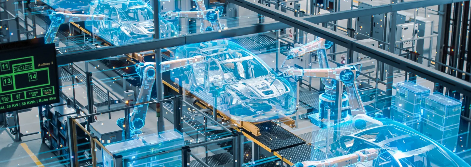 3D digital twin of a car factory production line